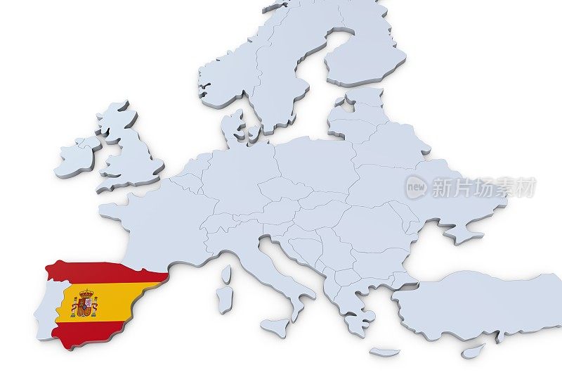 西班牙的欧洲地图