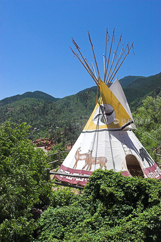 美国印第安人的圆锥形帐篷
