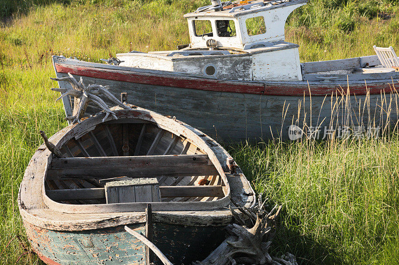 老式渔船木制船体
