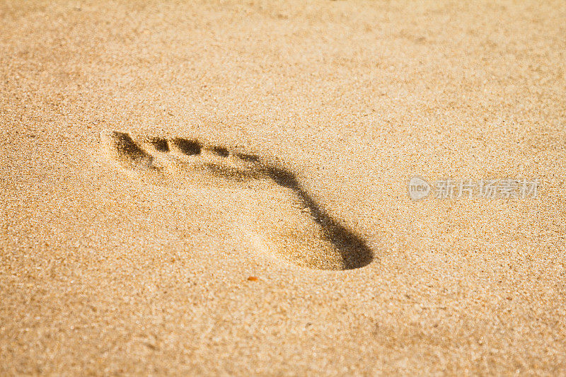 沙滩上的一个脚印