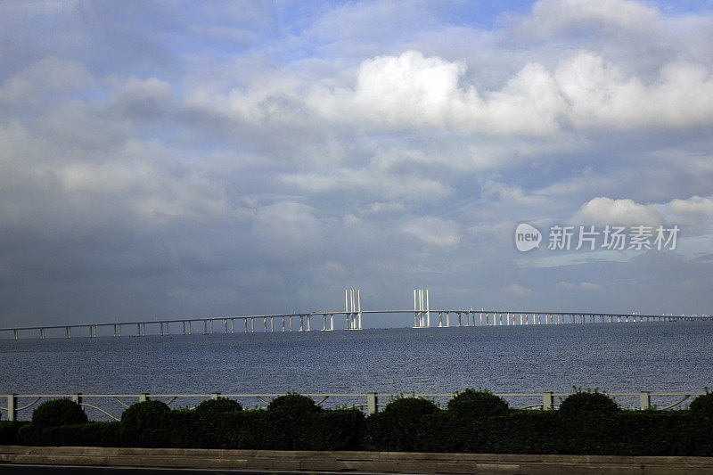 青岛胶州湾大桥和山东省，中国，南亚