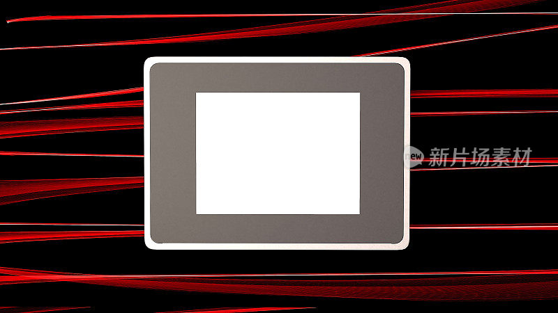 数字平板电脑屏幕与红色的拷贝空间