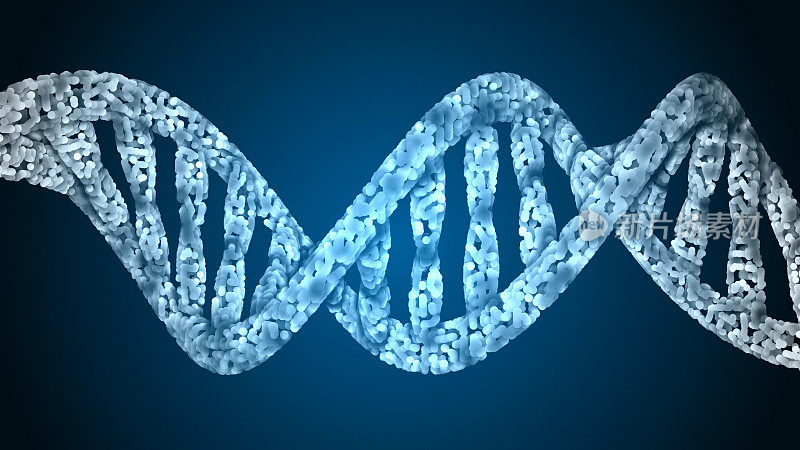 DNA。摘要三维多边形线框DNA。