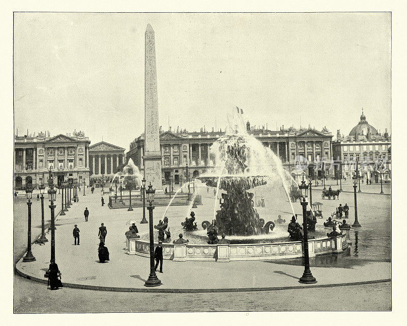协和广场，巴黎，法国，维多利亚，19世纪