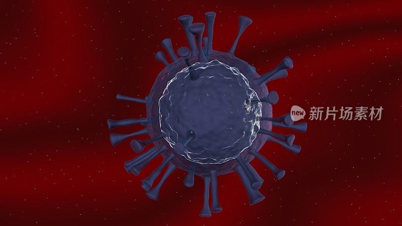 血流中的冠状病毒细胞示意图