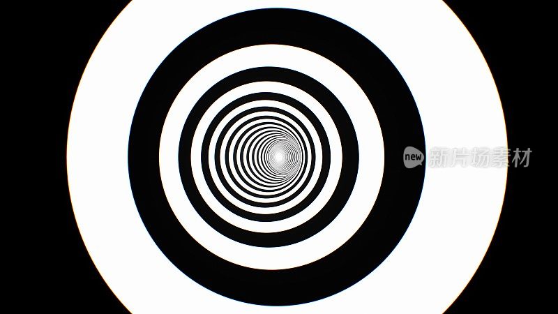 催眠黑白视错觉圆环迷幻隧道-抽象背景纹理