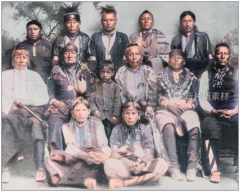 来自美国海军和陆军的古老历史照片:奥色治印第安人