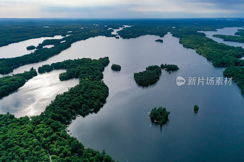 鸟瞰图托伦斯湾和马斯科卡湖，安大略省，加拿大