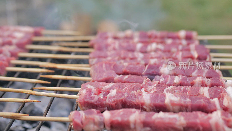 烤串，烤羊肉，传统的意大利烤肉。烤羔羊肉
