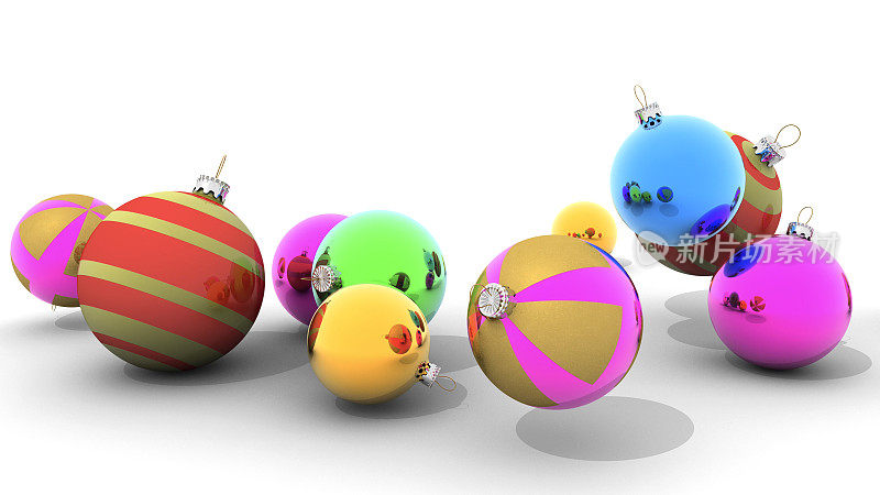 蹦蹦跳跳的彩色圣诞球