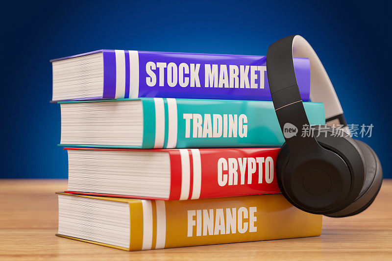 股票市场交易加密和金融书籍金融教育书籍与耳机
