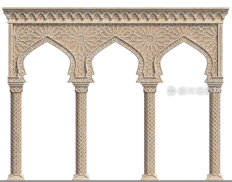 阿拉伯或印度风格的拱廊