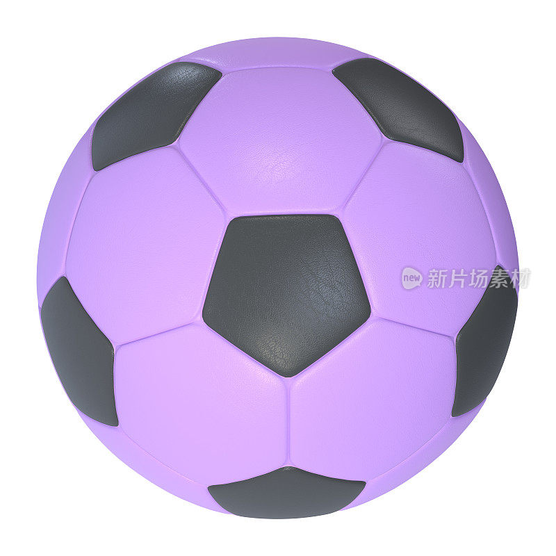 足球紫色三维插图