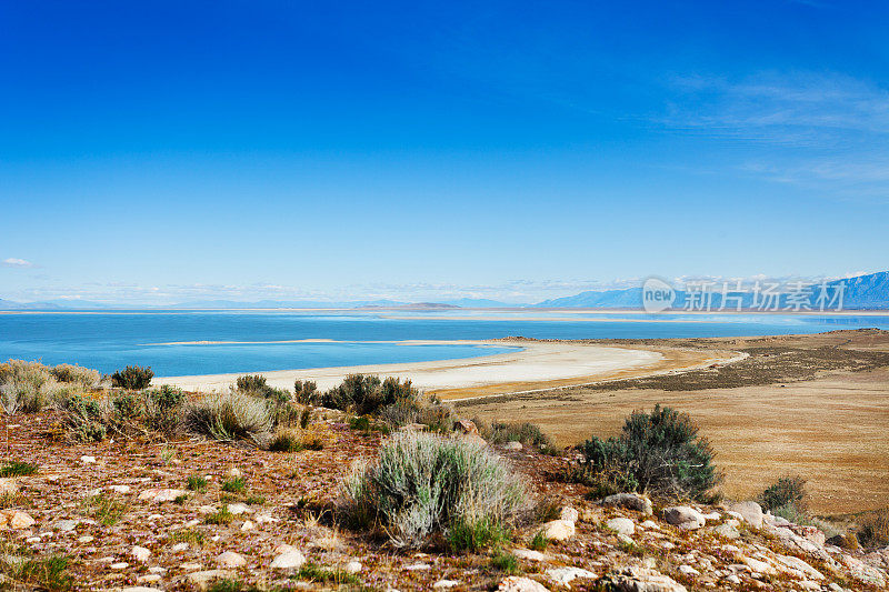 来自羚羊岛的美丽的大盐湖