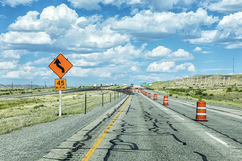 夏季公路建设公路怀俄明州80号州际高速公路绕行