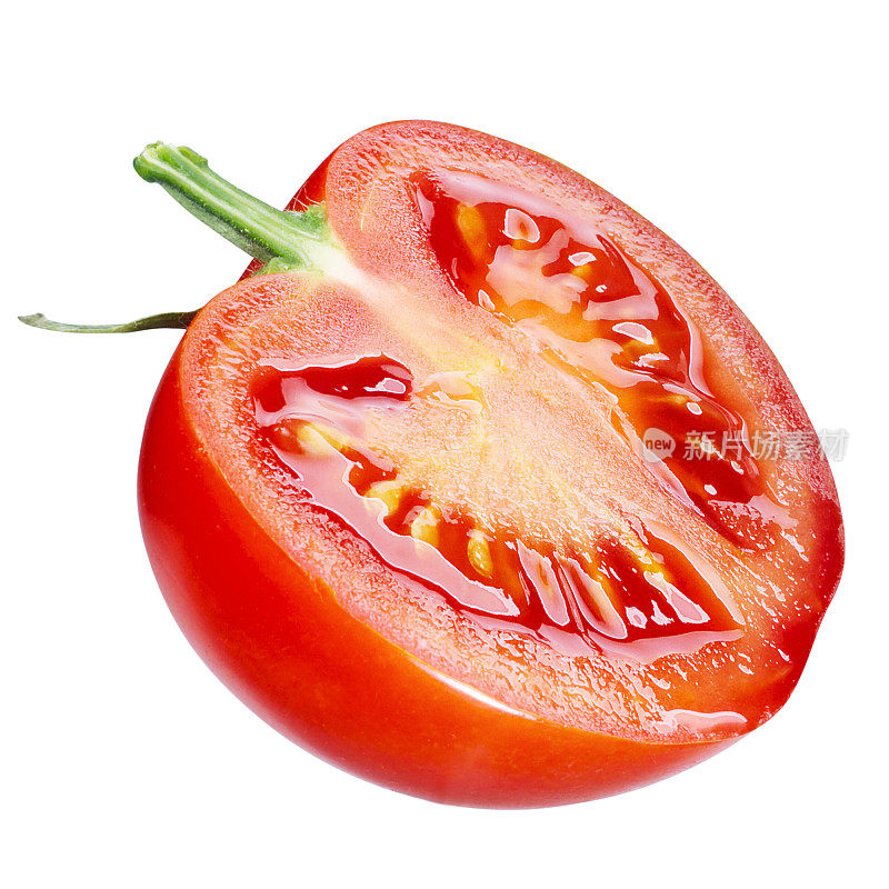 番茄。半孤立在白色背景上。
