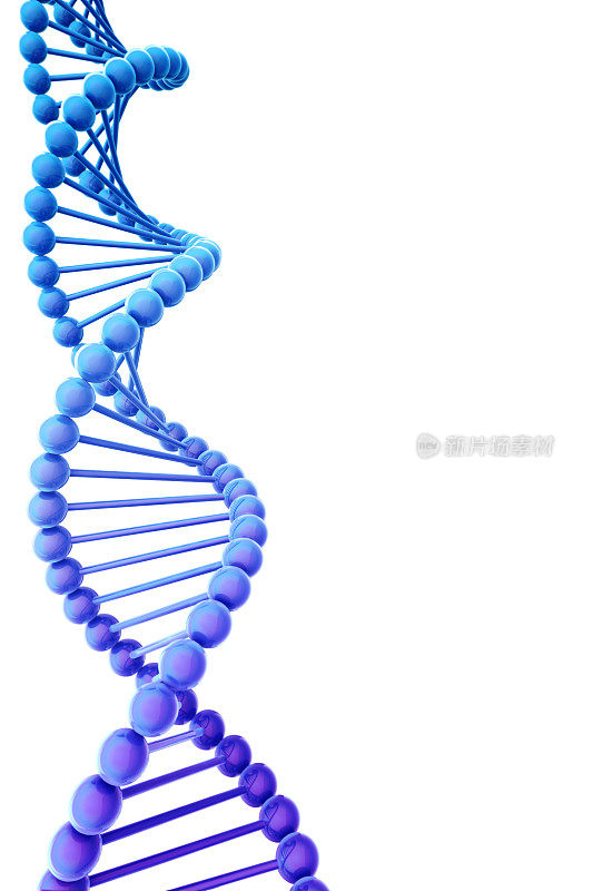 带有拷贝空间的蓝色DNA螺旋