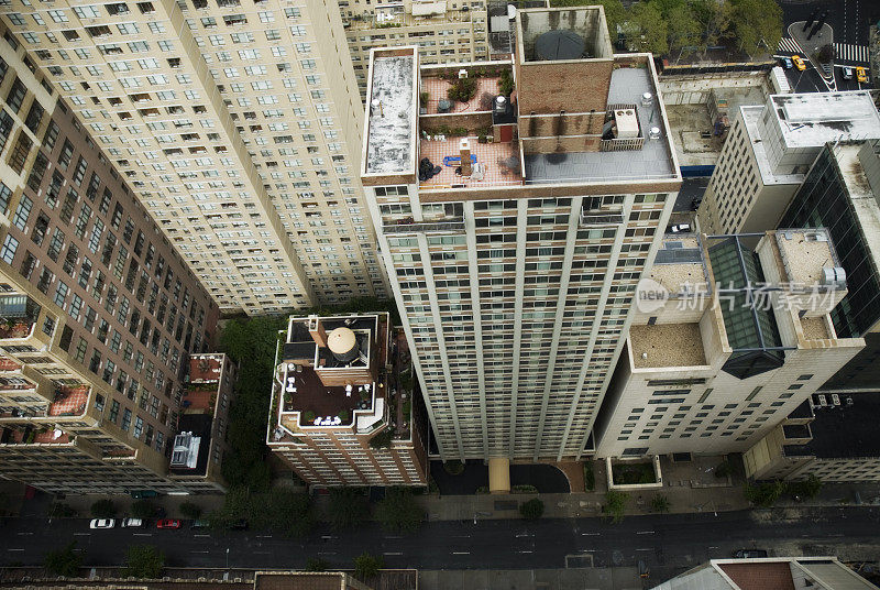 鸟瞰纽约市街道