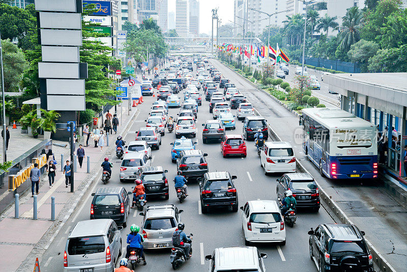 印尼雅加达高速公路交通堵塞