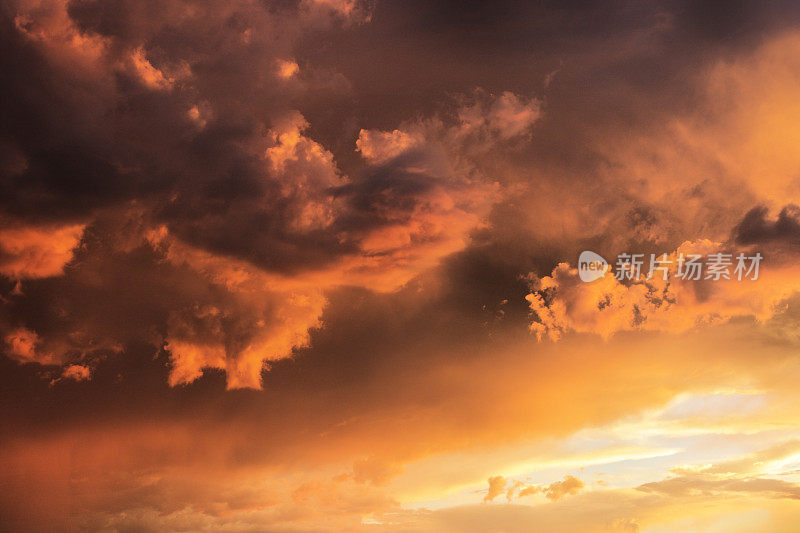 日落季风风暴云景天空