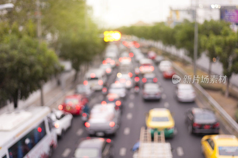 泰国曼谷ratchayothin高峰时段交通拥堵