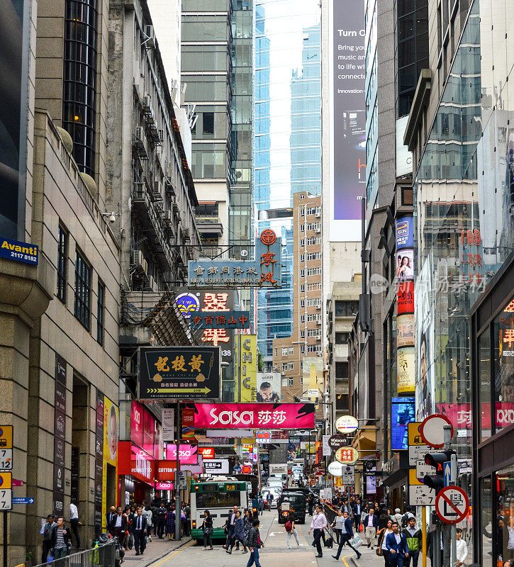 香港热闹的街景