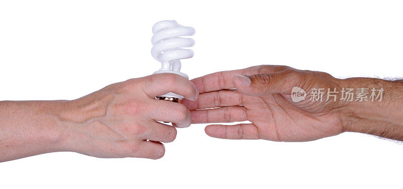 能源效率:一只手给另一只手荧光灯泡