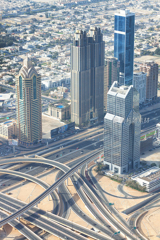 阿联酋迪拜市中心鸟瞰图