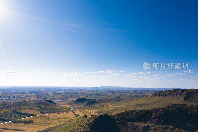 鸟瞰图的冬天在山区