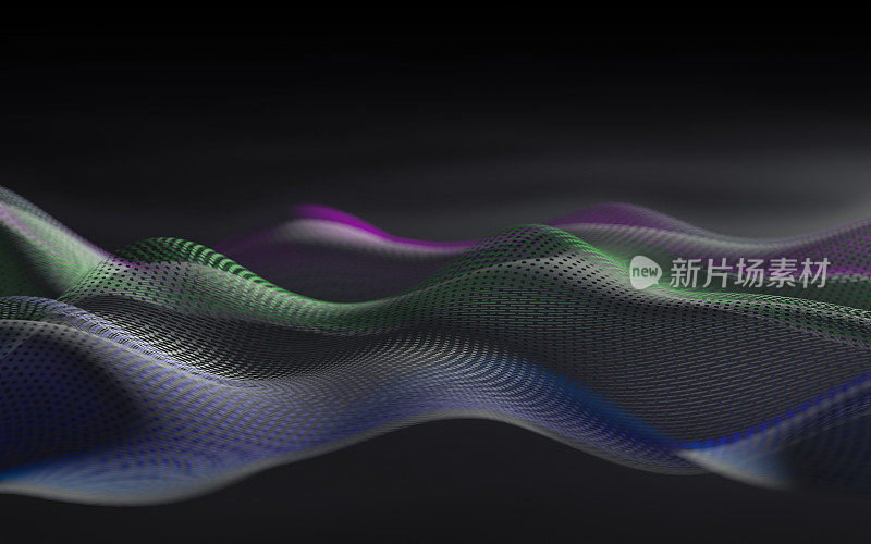 抽象波浪背景-3d渲染-插图
