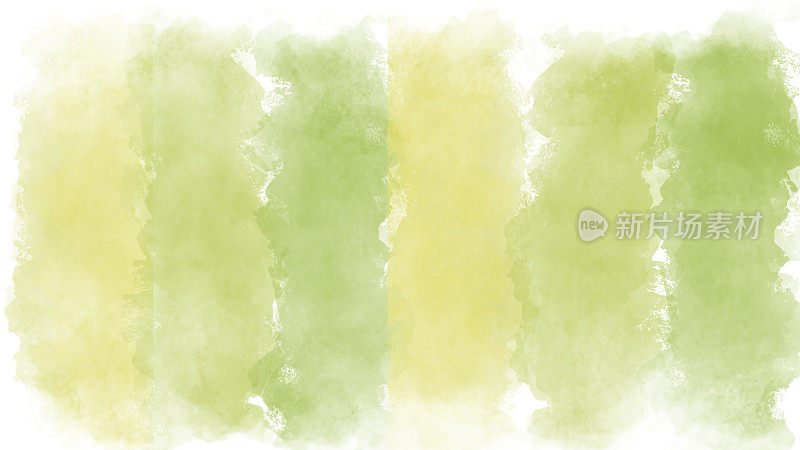 水彩笔触浅绿色和黄色与复制空间