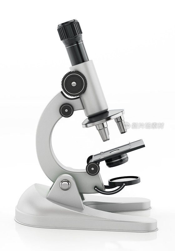 灰色显微镜下分离为白色。