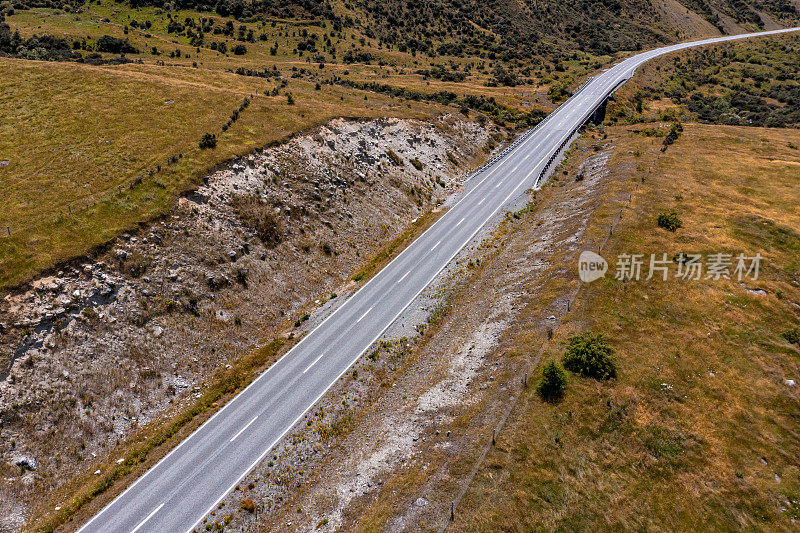 普卡基湖和南阿尔卑斯山，库克山路，本奥豪，新西兰80号州公路