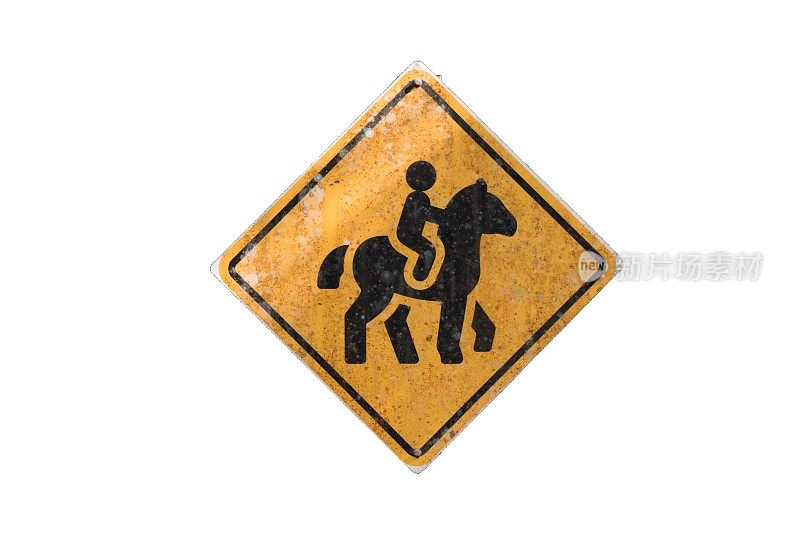 警告标志-骑马者横过前方-骑马