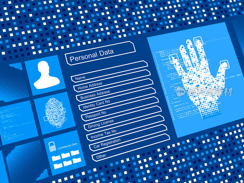 数字身份概念与触摸屏生物识别安全指纹