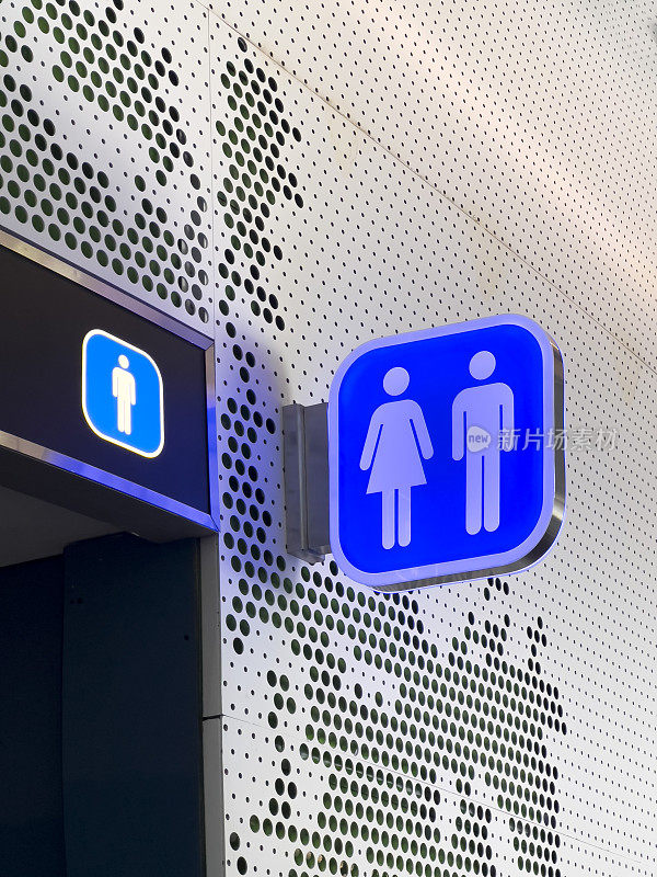 蓝色公共WC标志