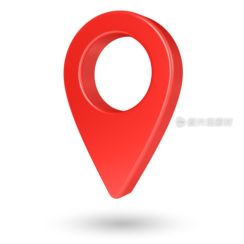 红色地图指针孤立在白色背景上。销地图图标。全球定位系统(GPS)标记的地方。位置的象征。