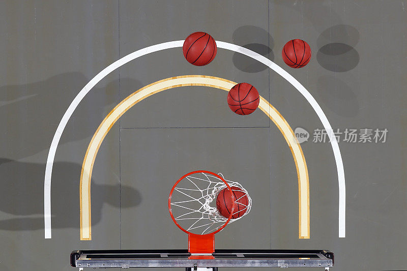 篮球圈的低角度视图