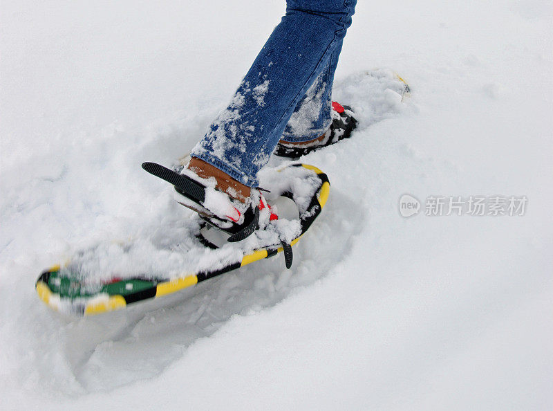 特写镜头的雪鞋