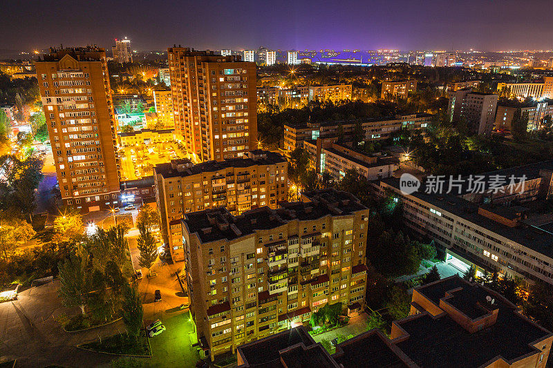 鸟瞰城市夜景