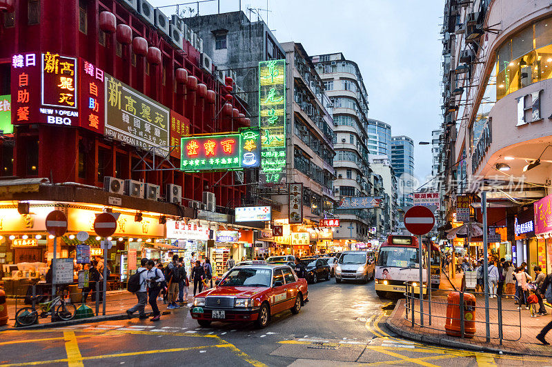 香港热闹的街景