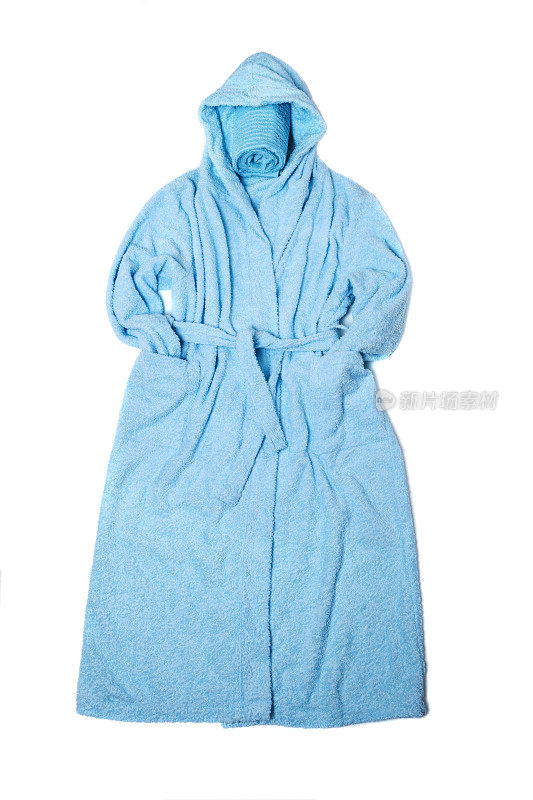 蓝色的浴袍