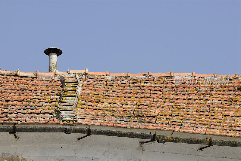 意大利拉韦洛的古老瓦屋顶