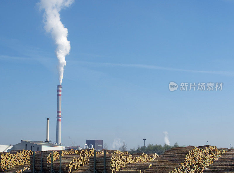 来自工厂的空气污染。