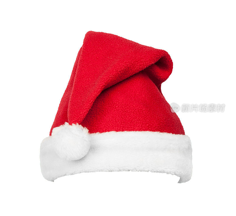 圣诞老人的红帽孤立在白色的背景上
