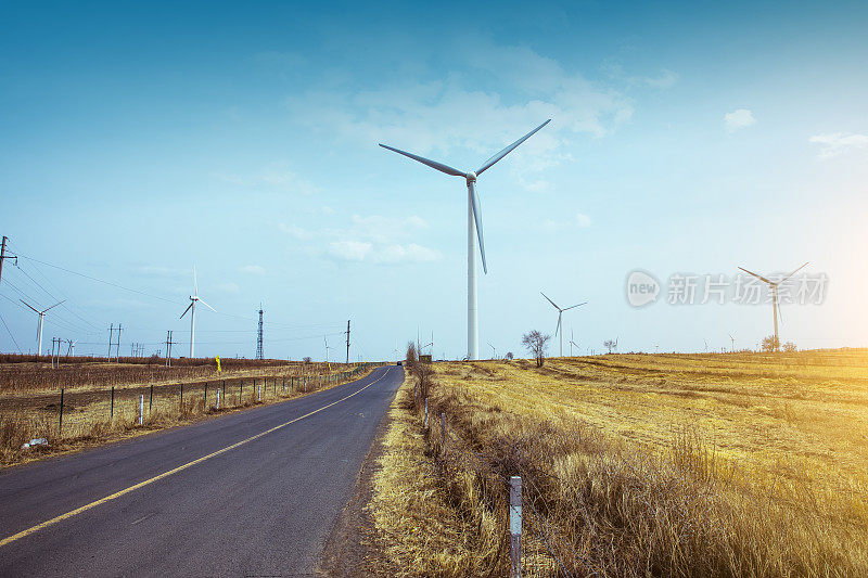 风力发电机与空道路