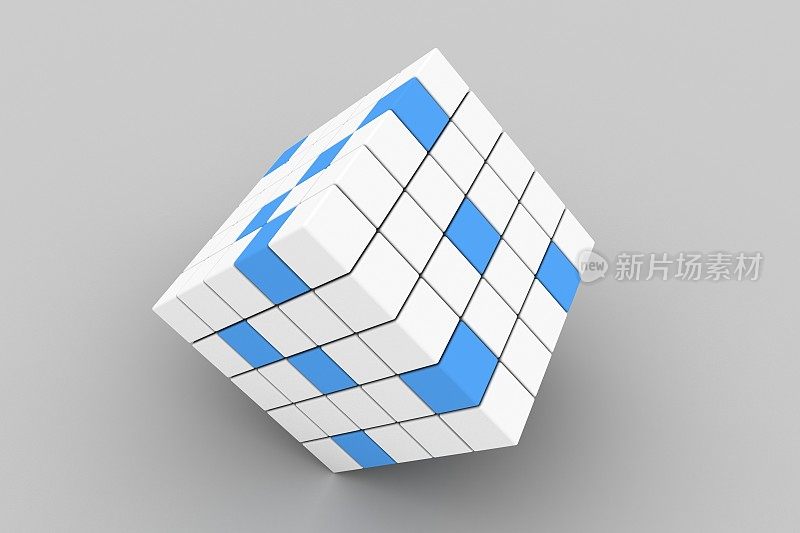 白色背景上的3d立方体