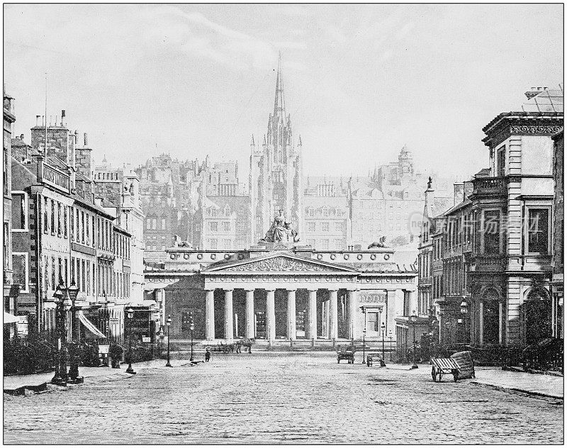 世界著名景点的古老照片:苏格兰爱丁堡的汉诺威街