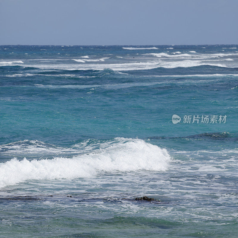 加勒比海滩上的海浪