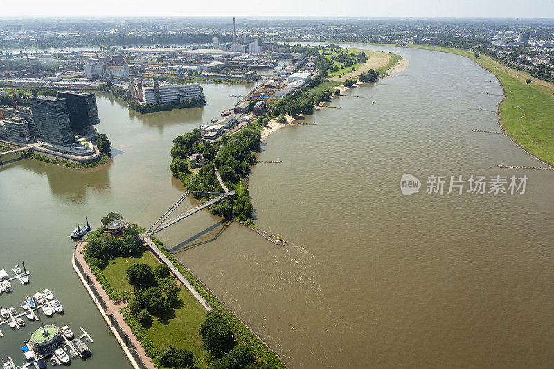 莱茵河鸟瞰图Düsseldorf